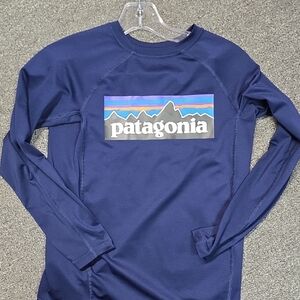 Patagonia Blue Long Sleeve with Logo